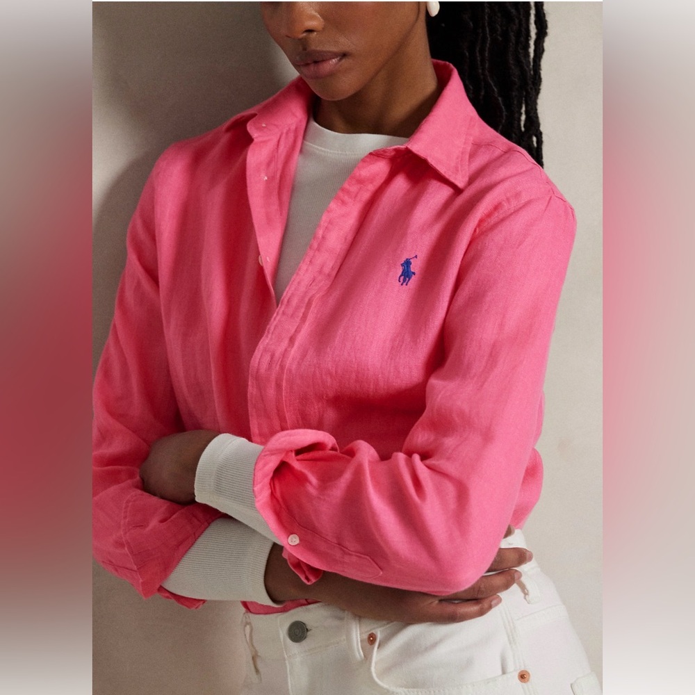 NWT Ralph Lauren women linen button down shirts